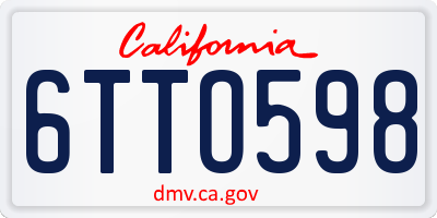 CA license plate 6TTO598