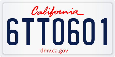 CA license plate 6TTO601