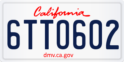 CA license plate 6TTO602