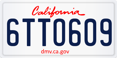 CA license plate 6TTO609