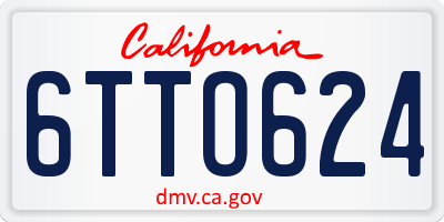 CA license plate 6TTO624