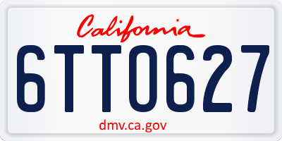 CA license plate 6TTO627