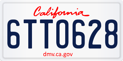 CA license plate 6TTO628