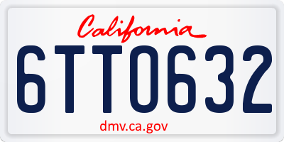 CA license plate 6TTO632