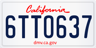CA license plate 6TTO637