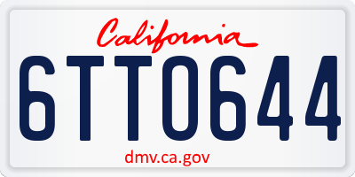 CA license plate 6TTO644