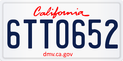 CA license plate 6TTO652