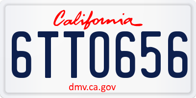 CA license plate 6TTO656