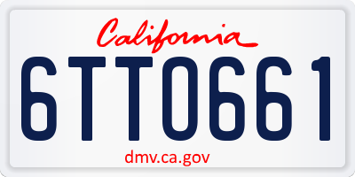 CA license plate 6TTO661