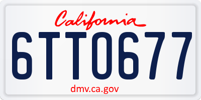 CA license plate 6TTO677