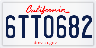 CA license plate 6TTO682