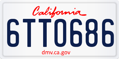 CA license plate 6TTO686
