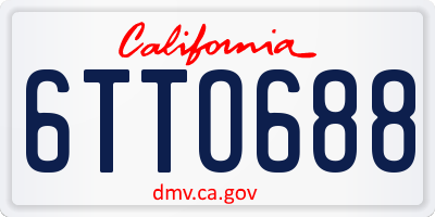 CA license plate 6TTO688