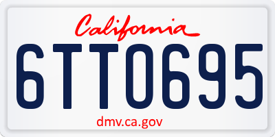 CA license plate 6TTO695