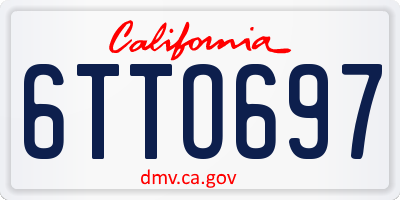 CA license plate 6TTO697