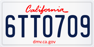CA license plate 6TTO709