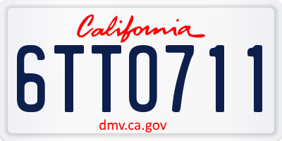 CA license plate 6TTO711