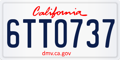 CA license plate 6TTO737