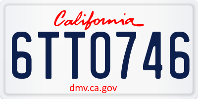 CA license plate 6TTO746