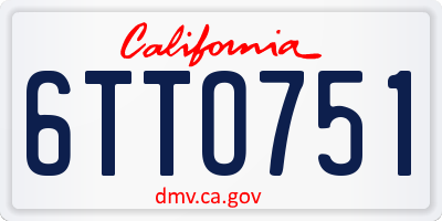 CA license plate 6TTO751