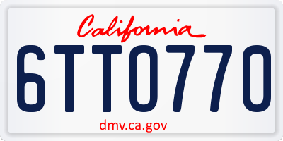 CA license plate 6TTO770