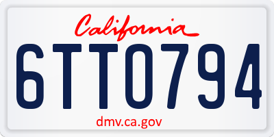 CA license plate 6TTO794