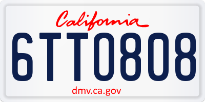 CA license plate 6TTO808