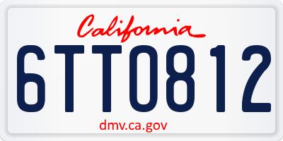 CA license plate 6TTO812