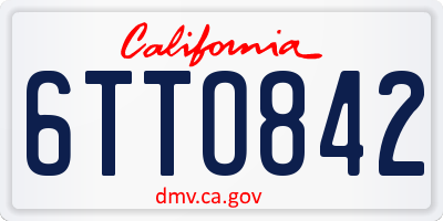 CA license plate 6TTO842