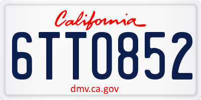 CA license plate 6TTO852