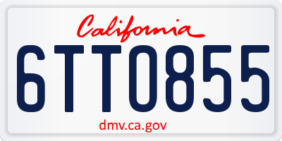 CA license plate 6TTO855