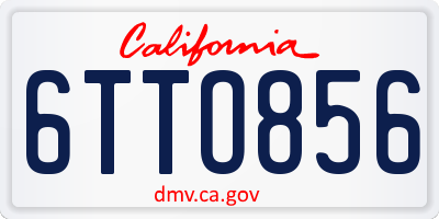 CA license plate 6TTO856