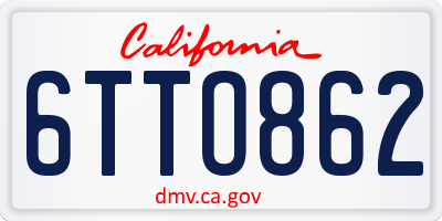 CA license plate 6TTO862