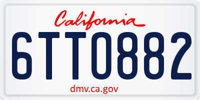 CA license plate 6TTO882