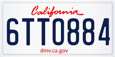 CA license plate 6TTO884