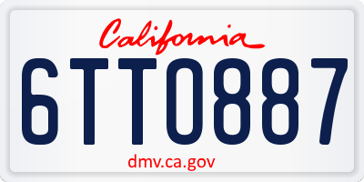 CA license plate 6TTO887