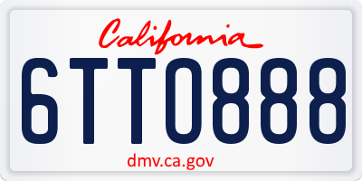CA license plate 6TTO888