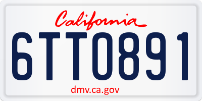 CA license plate 6TTO891