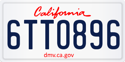 CA license plate 6TTO896