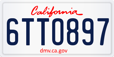 CA license plate 6TTO897