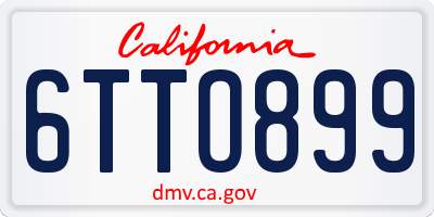 CA license plate 6TTO899