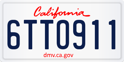CA license plate 6TTO911
