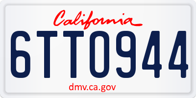 CA license plate 6TTO944