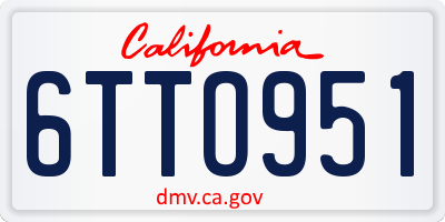 CA license plate 6TTO951