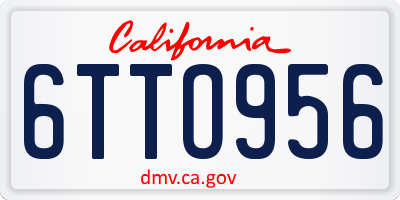 CA license plate 6TTO956