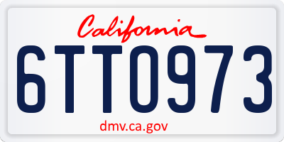 CA license plate 6TTO973