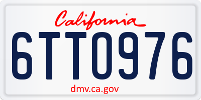 CA license plate 6TTO976