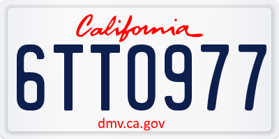 CA license plate 6TTO977