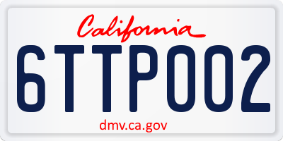 CA license plate 6TTP002