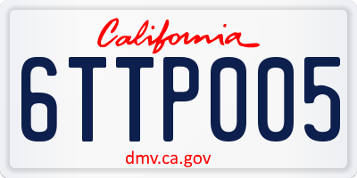 CA license plate 6TTP005
